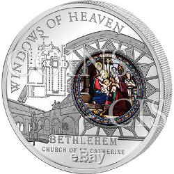 Cook Islands 2012 10$ Church BETHLEHEM Windows Of Heaven 50g Proof Ag Coin