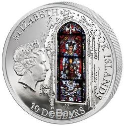 Cook Islands 2012 10$ WINDOWS HEAVEN CHARTRES NotreDame Cathedral Silver Coin