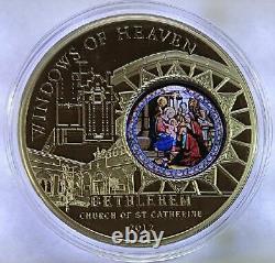 Cook Islands 2012 $10 WINDOWS OF HEAVEN St. Catherine Bethlehem 50 g Silver Coin