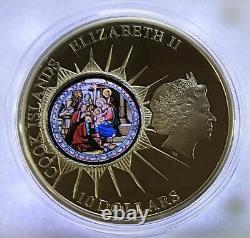 Cook Islands 2012 $10 WINDOWS OF HEAVEN St. Catherine Bethlehem 50 g Silver Coin