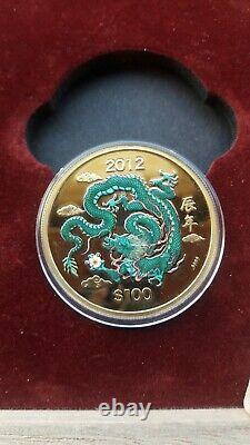 Cook Islands 2012 100dollars Dragon 1/2oz Proof Gold Coin