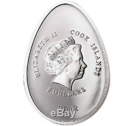 Cook Islands 2012 5$ Imperial Eggs in Cloisonné Pine Cone Faberge Silver Coin
