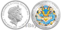 Cook Islands 2012 5$ The Year of the Dragon Prosperity 1 Oz Silver Proof coin