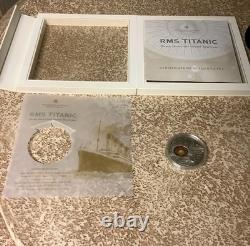 Cook Islands 2012 TITANIC 100th Anniv 2 Oz $10 Proof Silver Coin Glass Insert