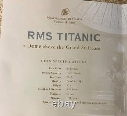 Cook Islands 2012 TITANIC 100th Anniv 2 Oz $10 Proof Silver Coin Glass Insert