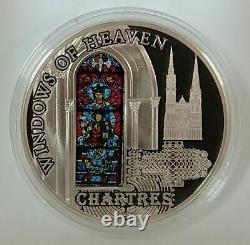 Cook Islands 2013 $10 WINDOWS OF HEAVEN Chartres Cathedral 50 g Silver Coin