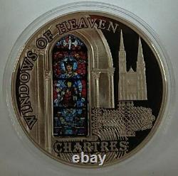 Cook Islands 2013 $10 WINDOWS OF HEAVEN Chartres Cathedral 50 g Silver Coin