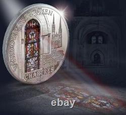 Cook Islands 2013 $10 WINDOWS OF HEAVEN Chartres Cathedral 50 g Silver Coin