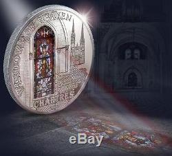 Cook Islands 2013 $10 Windows of Heaven Chartres Cathedral 50 g Silver Coin