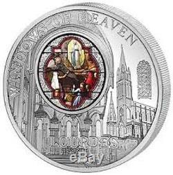 Cook Islands 2013 10$ Windows of Heaven LOURDES 50g Silver Coin