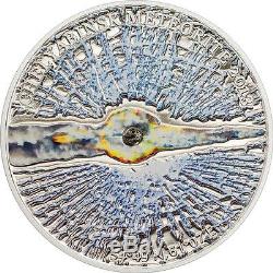 Cook Islands 2013 5$ METEORITE CHELYABINSK Russia Silver Coin Real Meteorite pcs