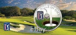 Cook Islands 2013 $5 PGA TOUR Hole in One 30g 65mm Silver Coin with Cut-out