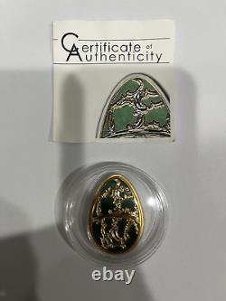 Cook Islands 2013 Silver Proof Imperial Egg Cloisonné Olive