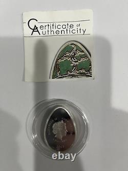 Cook Islands 2013 Silver Proof Imperial Egg Cloisonné Olive