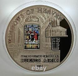 Cook Islands 2014 $10 WINDOWS OF HEAVEN Buenos Aires Cathedral Silver Coin