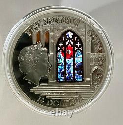 Cook Islands 2014 $10 silver Windows of Heaven coin with lunar meteorite