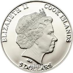 Cook Islands 2014 $5 METEORITE MOLDAVITE IMPACT 1oz Silver Coin Real Meteorite