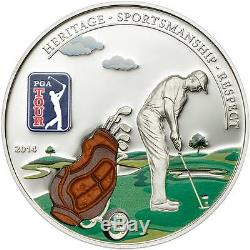 Cook Islands 2014 $5 PGA TOUR Golf Bag 20g Silver Proof Coin with Insert