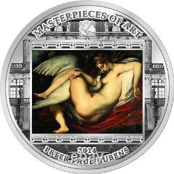Cook Islands 2014 Leda and the Swan by Rubens $20 Silver Proof Coin Swarovski