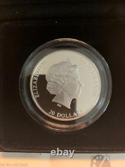 Cook Islands 2014 Leda and the Swan by Rubens $20 Silver Proof Coin Swarovski