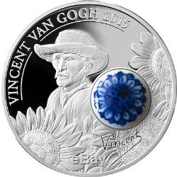 Cook Islands 2015 10$ Royal Delft 125th Ann. Vincent van Gogh 50g Silver. 999