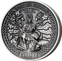 Cook Islands 2015 10$ The Norse Gods ODIN 2oz Antique finish Silver Coin