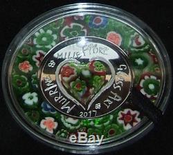 Cook Islands 2015, 16, 17 Murrine Millefiori Glass Art $5 Silver Coin'Set