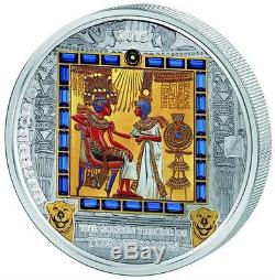 Cook Islands 2015 $20 + 25$ The Golden Throne of Tutankhamen 3oz Silver Coin