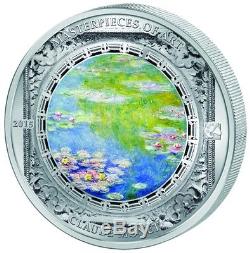 Cook Islands 2015 20$ Masterpieces Of Art Water Lilies Claude Monet Silver Coin