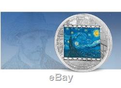 Cook Islands 2015 20$ Masterpieces Starry Nigh Van Gogh Proof 3 Oz Silver Coin