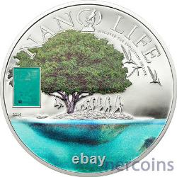 Cook Islands 2015 NANO LIFE $5 Proof Silver Coin 50 grams Evolution Chip insert