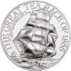 Cook Islands 2016 10$ Silver Coin The Great Tea Race 2Oz