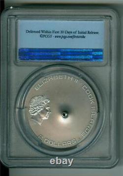 Cook Islands 2016 $2 Tamdakht Meteorite 1/2 Oz. 999 Silver Pcgs Ms-69