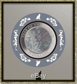 Cook Islands 2016 25$ Mother of Pearl-Year of the Monkey 5oz Silver. 999 Proof