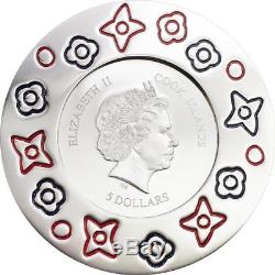 Cook Islands 2016 $5 Murrine Millefiori Glass Art 20g Silver Proof Coin