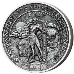 Cook Islands 2016 Norse Gods Freyr $10 High Relief 2 Oz Silver Coin NGC MS70 FR