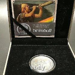 Cook Islands 2016 The Norse Gods Heimdall 2 oz Antique Finish Silver Coin