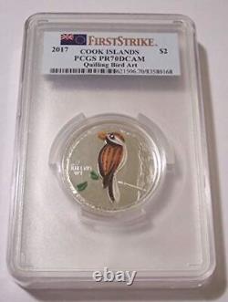 Cook Islands 2017 1/2 oz Silver $2 Quilling Art Bird Proof PR70 DCAM PCGS FS