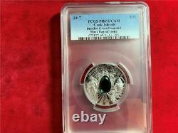 Cook Islands 2017 $10 Dresden Green Diamond 2 Oz. 999 Silver Pcgs Pr-69dcam