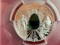Cook Islands 2017 $10 Dresden Green Diamond 2 Oz. 999 Silver Pcgs Pr-69dcam