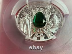 Cook Islands 2017 $10 Dresden Green Diamond 2 Oz. 999 Silver Pcgs Pr-69dcam
