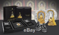 Cook Islands 2017 20$+25$ Shakyamuni Buddha Masterpieces Premium 3oz Silver+Gold