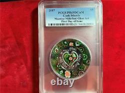 Cook Islands 2017 $5 Murrine Millefiori Glass Art Pcgs Pr-69dcam