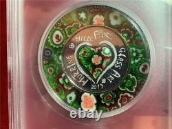 Cook Islands 2017 $5 Murrine Millefiori Glass Art Pcgs Pr-69dcam