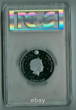 Cook Islands 2017 $5 Red Panda 1 Oz. 999 Silver Black Proof Pcgs Pr-70dcam