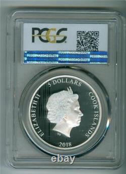 Cook Islands 2018 $5 Tree Frog 1 Oz. 999 Silver Colored Pcgs Pr-69dcam