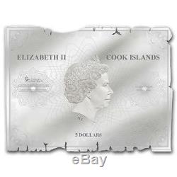 Cook Islands 2018 $5 WALDSEEMULLER Historical Maps Foil Silver Note