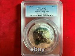 Cook Islands 2019 $25 7 Summits Kilimanjaro 5 Oz. 999 Silver Pcgs Ms-69 Gem Bu