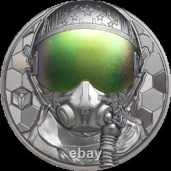 Cook Islands 2020 20$ Real Heroes Fighter Pilot 3 Oz Black Proof Silver Coin