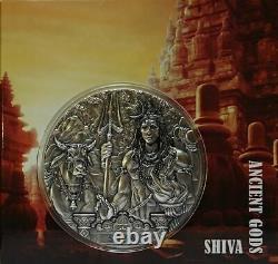 Cook Islands 2020 20$ SHIVA Ancient Gods 3 Oz UHR Antique Silver Coin